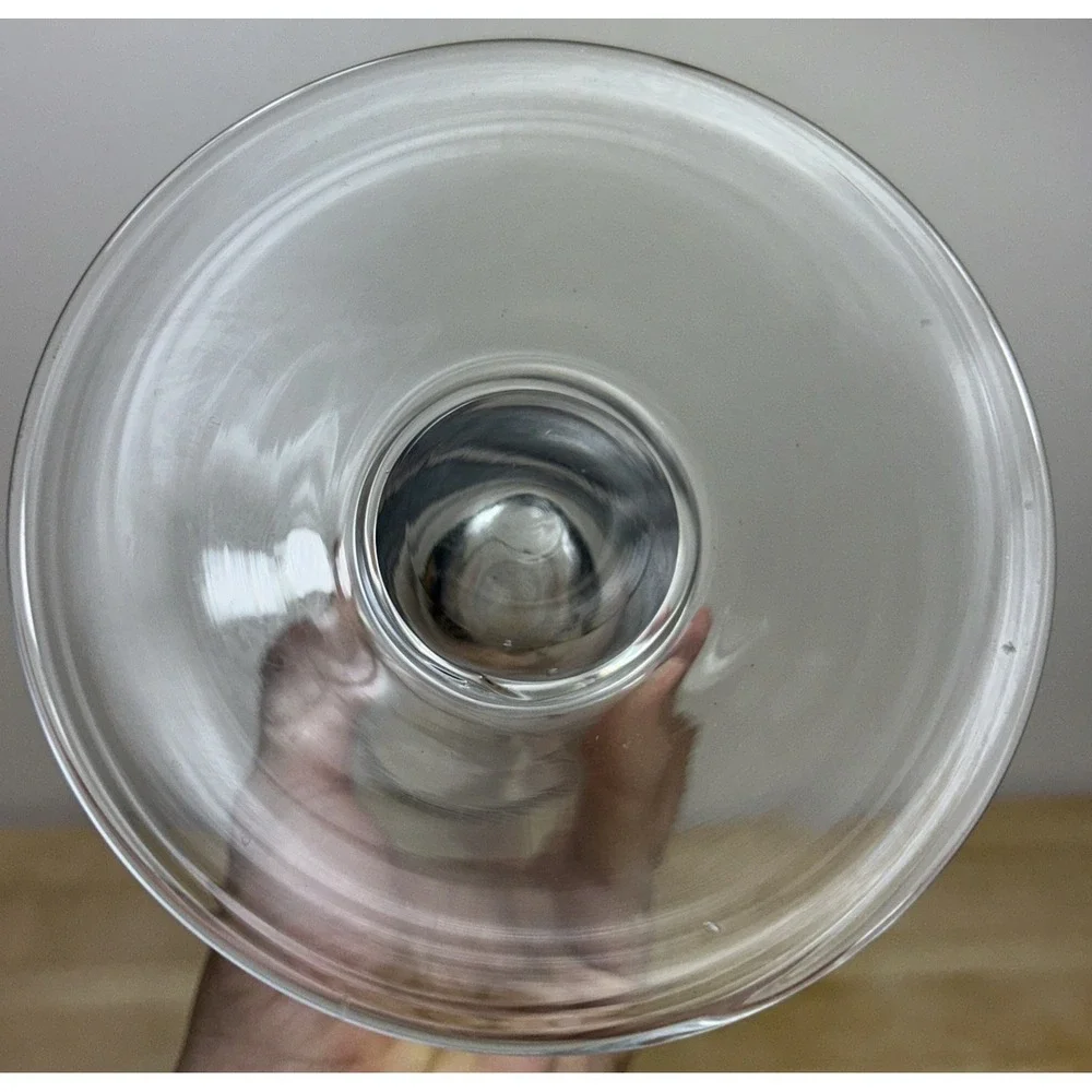 Vintage Crystal‎ Vase Clear With Red Swirl